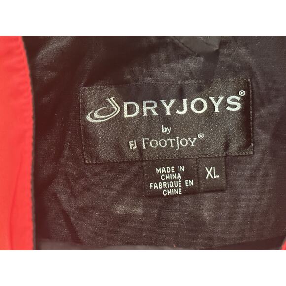 FOOTJOY DRYJOYS Pullover Jacket 1/2 Zip Red Windbreaker Short Sleeve - Men's XL - Picture 6 of 9